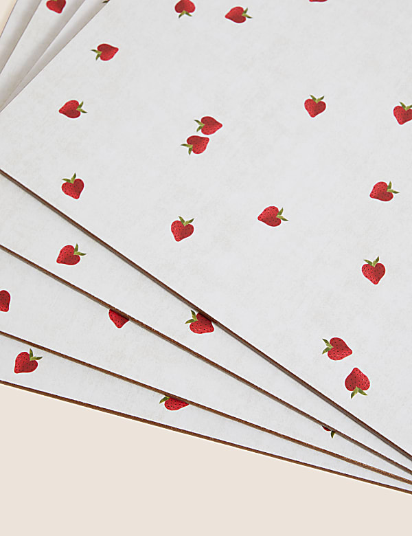 Set of 4 Strawberry Placemats & 4 Coasters