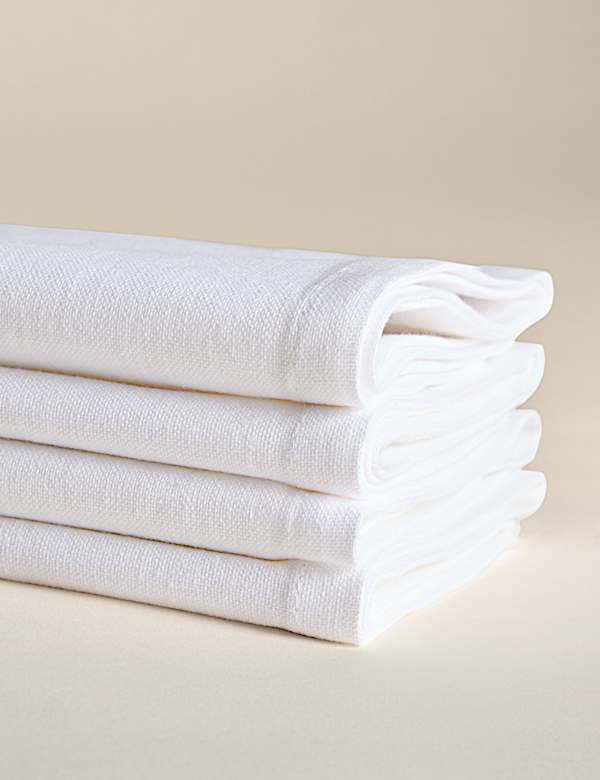 Sada 4 ubrousků z bavlny a lnu - CZ