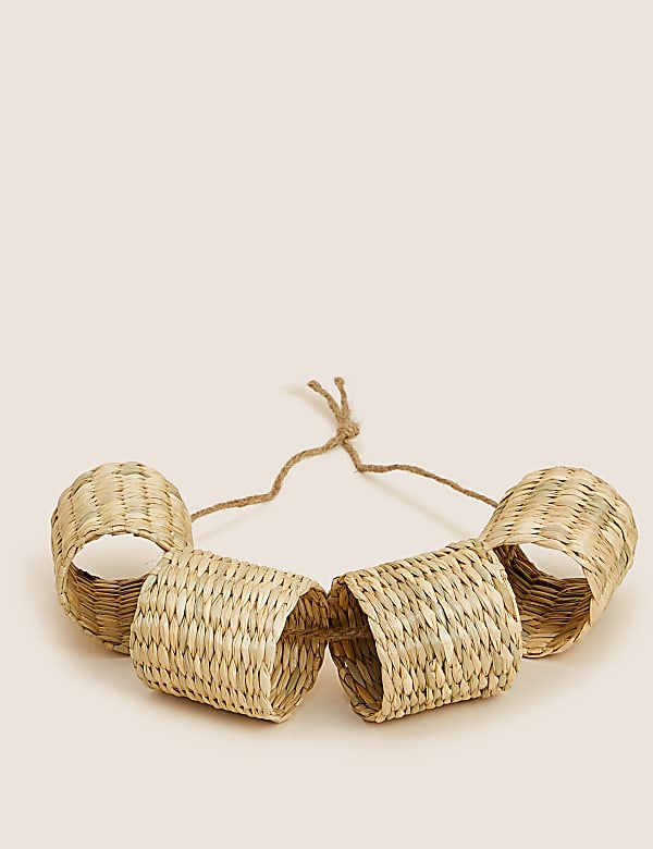 Set of 4 Seagrass Napkin Rings - GR