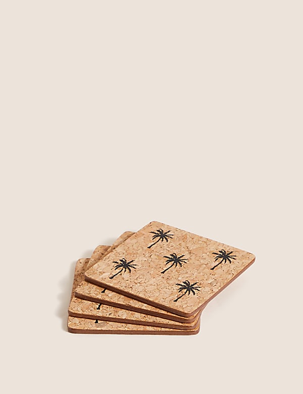 Set of 4 Palm Placemats & 4 Coasters