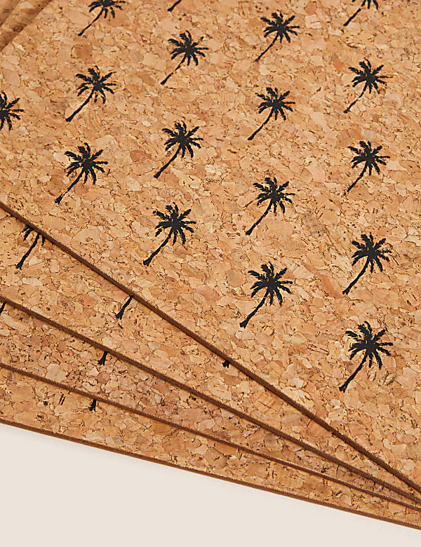 Set of 4 Palm Placemats & 4 Coasters