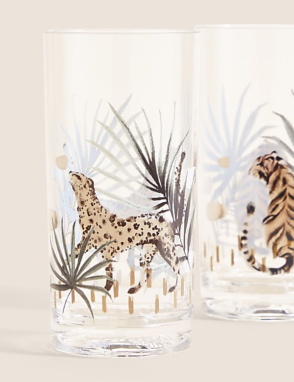Set Of 4 Abstract Watercolour Picnic Highballs