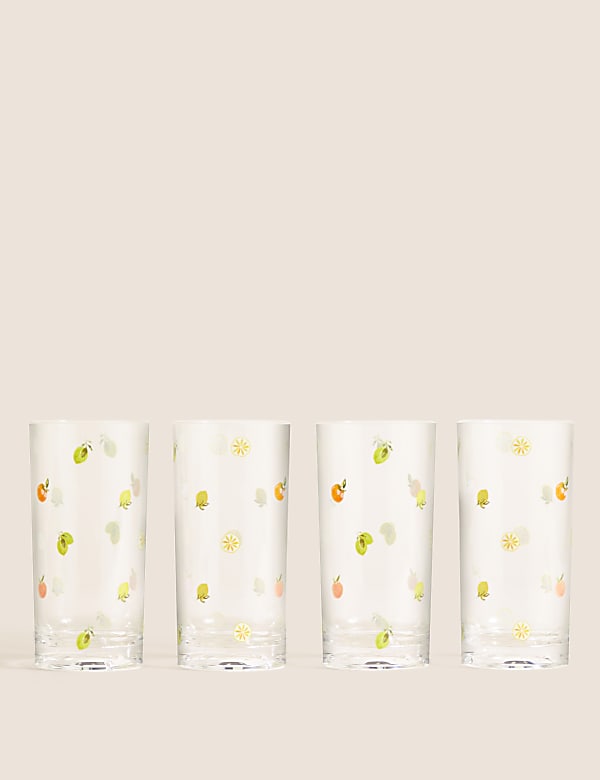 Set Of 4 Summer Fruits Picnic Highballs