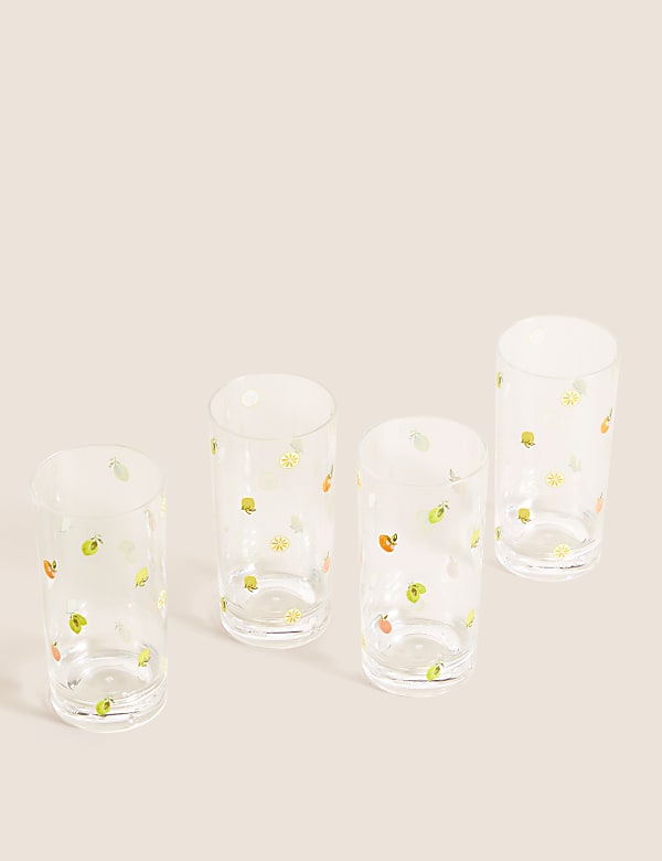Set Of 4 Summer Fruits Picnic Highballs