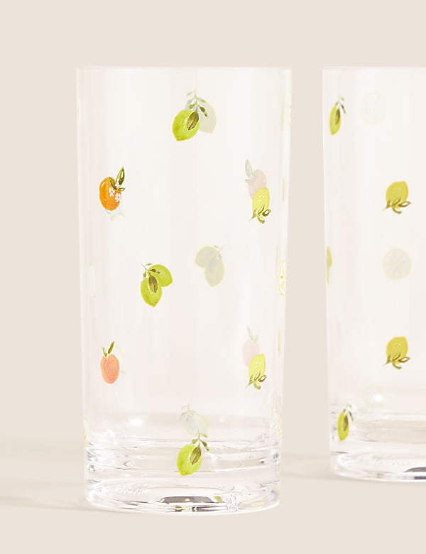 Set Of 4 Summer Fruits Picnic Highballs