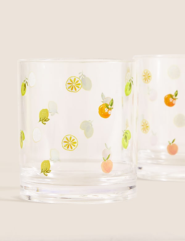 Set Of 4 Summer Fruits Picnic Tumblers - SE