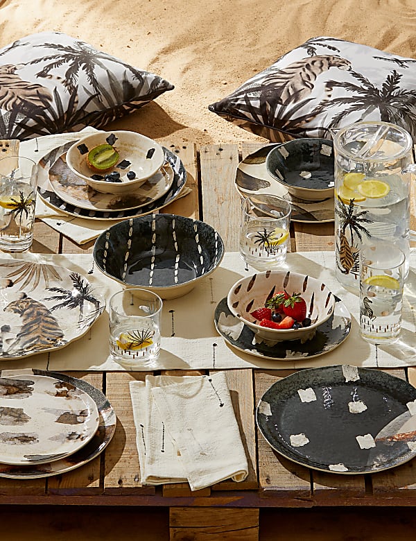 Set Of 4 Abstract Watercolour Picnic Dinner Plates
