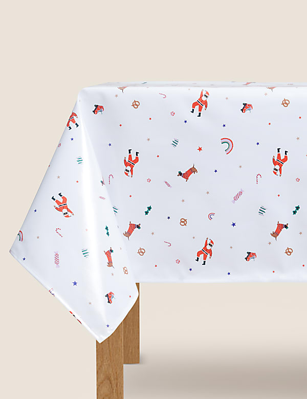 Disco Santa Wipe Clean Tablecloth - GR