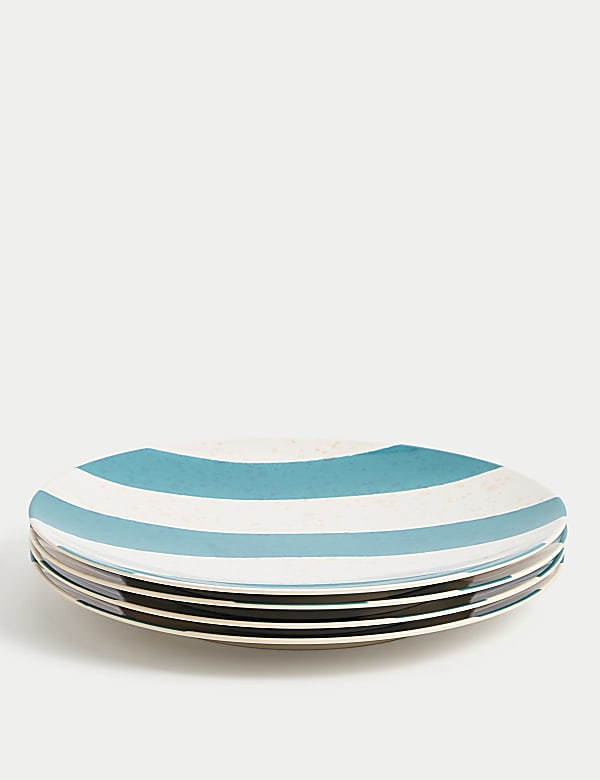 Set of 4 Summer Resort Picnic Dinner Plates - RS