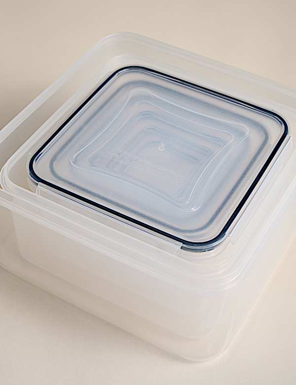 Lot de 8 bo&icirc;tes de rangement &agrave; clips carr&eacute;s - LU