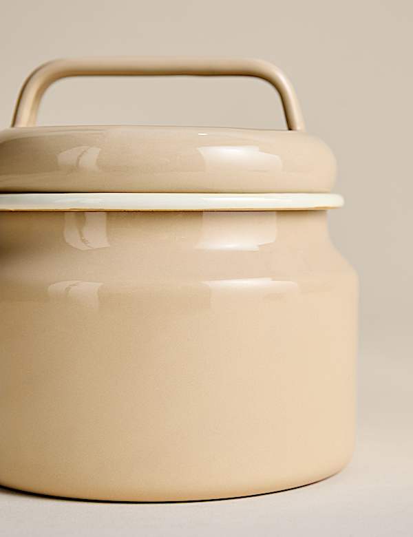 Short Enamel Storage Jar - NO