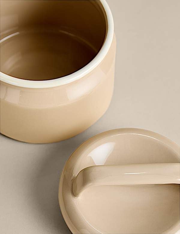 Short Enamel Storage Jar - NO