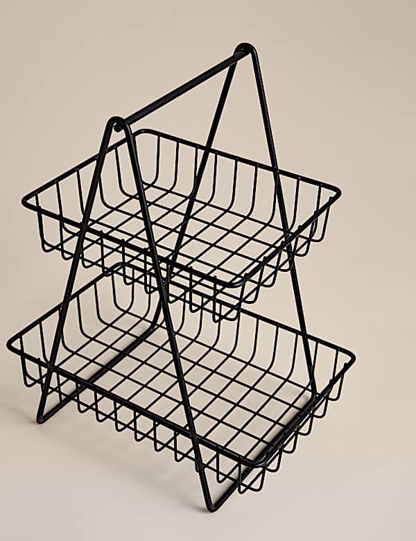 Rangement en fil m&eacute;tallique &agrave; 2 niveaux - CA