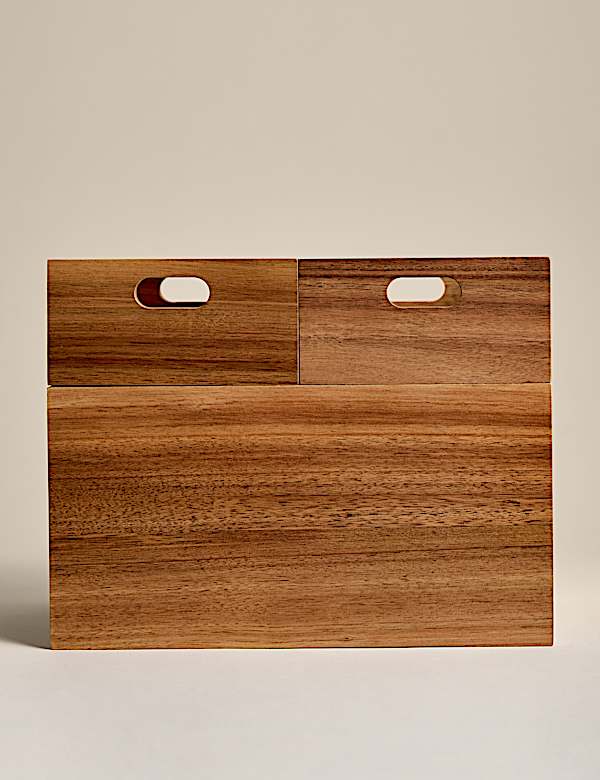 Set of 3 Wooden Stacking Boxes - FR