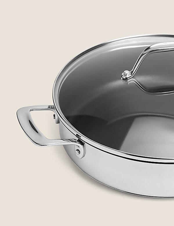 Stainless Steel 28cm Large Non-Stick Sauté Pan - DE