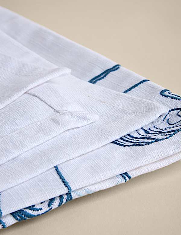 Pure Cotton Coastal Embroidered Tablecloth - BN