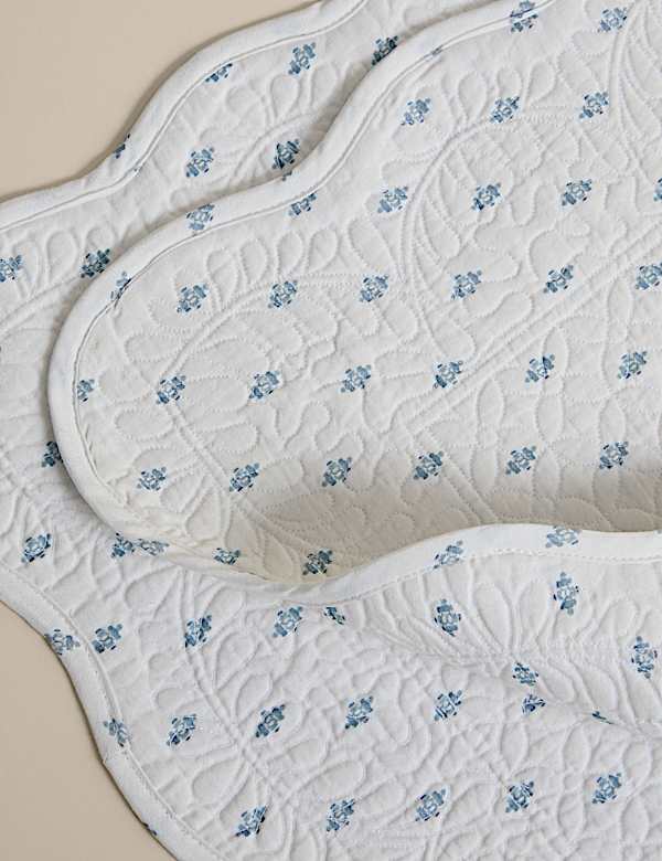 Set of 2 Pure Cotton Quilted Coastal Placemats - KG