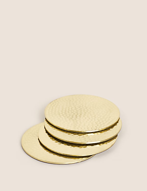 Set of 4 Hammered Metal Coasters - NZ