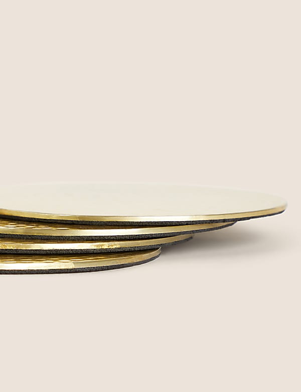 Set of 4 Hammered Metal Coasters - RS