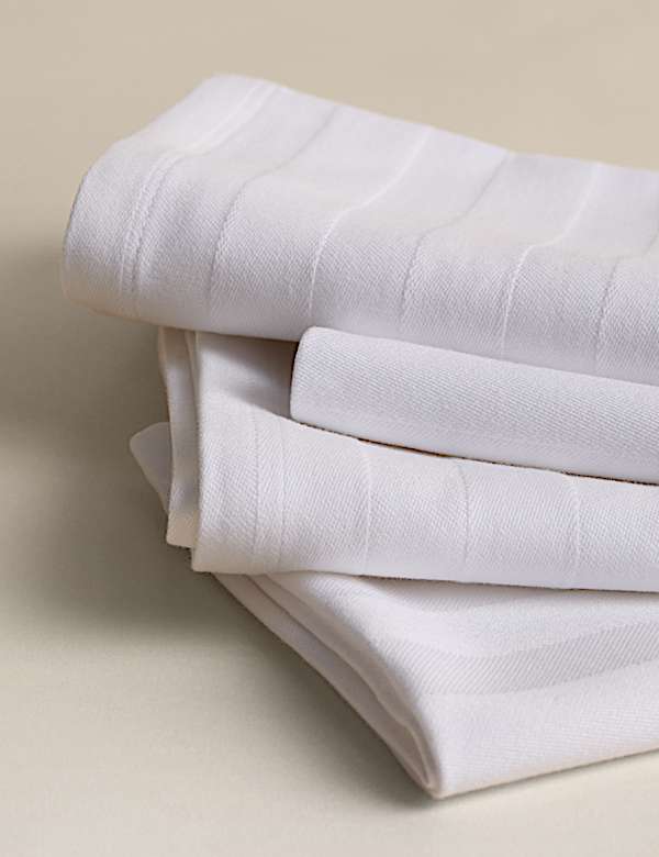 Set of 4 Pure Cotton Sateen Striped Napkins - BN