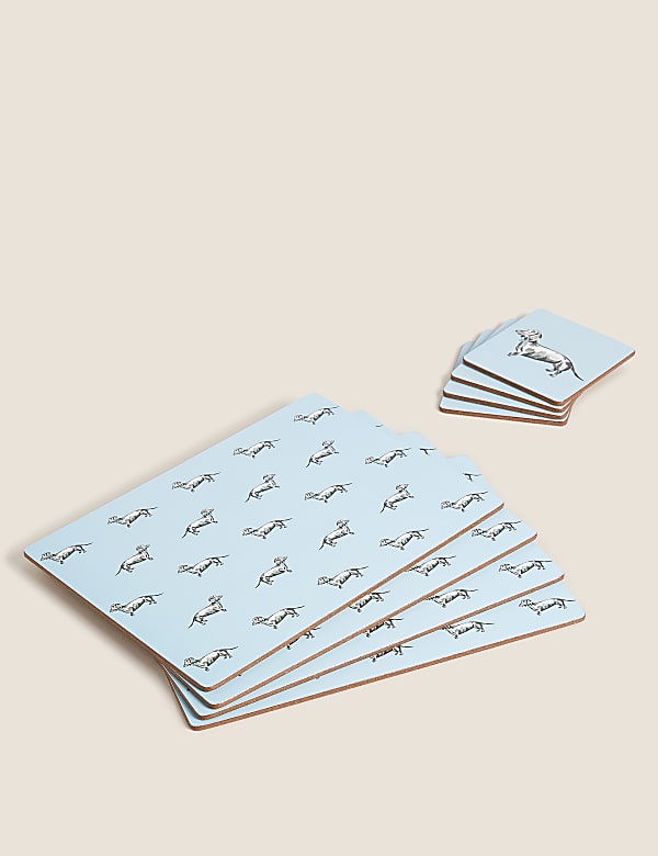 Set of 8 Dachshund Placemats & Coaster