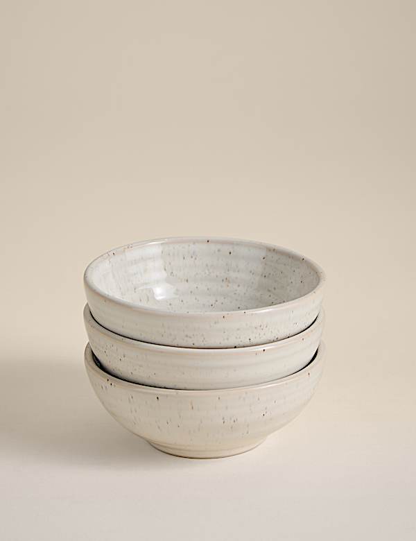 3pk Ceramic Ribbed Pinch Bowls - LT