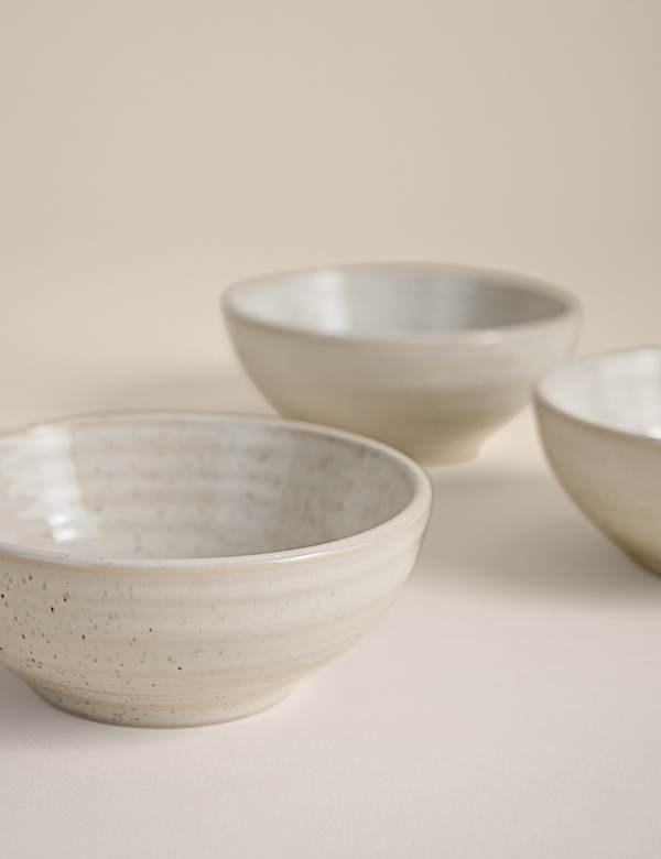 3pk Ceramic Ribbed Pinch Bowls - LT