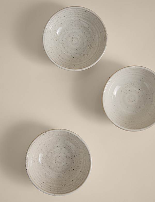 3pk Ceramic Ribbed Pinch Bowls - LT