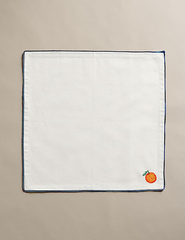 Set of 4 Cotton with Linen Fruit Napkins - NL