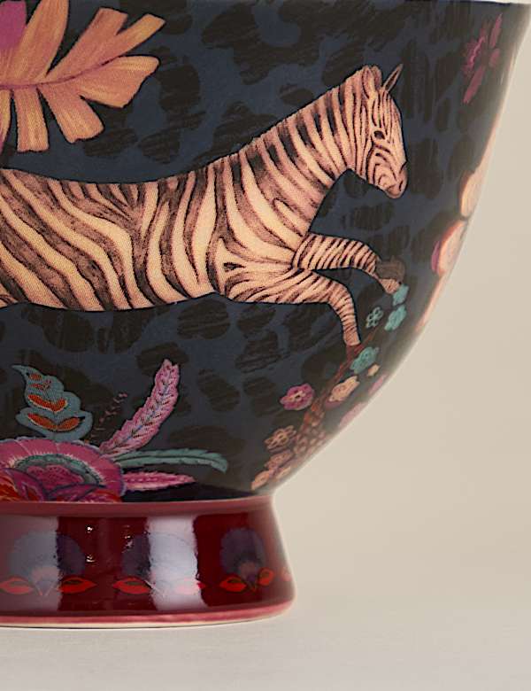 Bird & Floral Print Footed Mug - HU