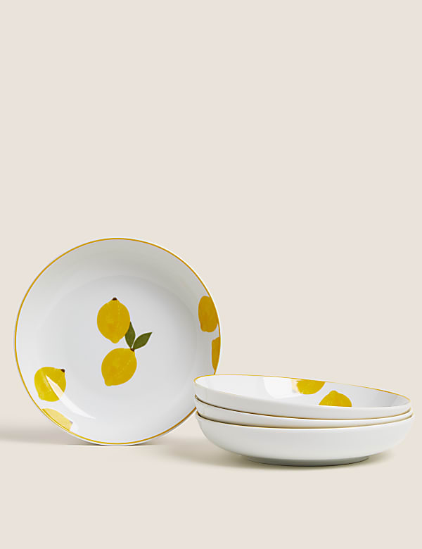 Set of 4 Lemons Pasta Bowls