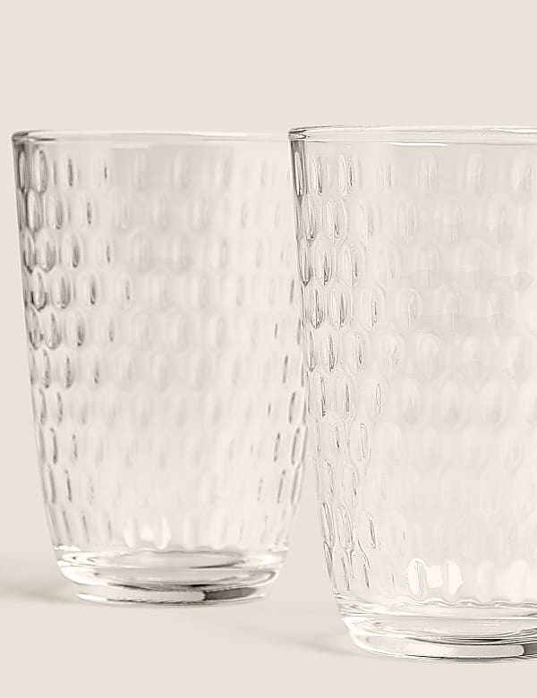 Set of 4 Textured Spot Glasses