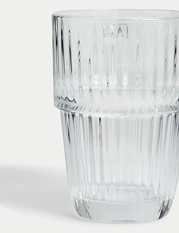 Ribbed Glass Latte Cup - IS