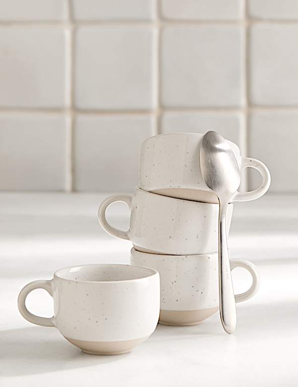 Set of 4 Speckle Ceramic Espresso Mugs - VN
