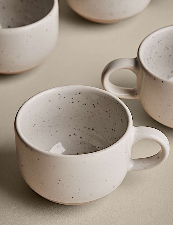 Set of 4 Speckle Ceramic Espresso Mugs - HU