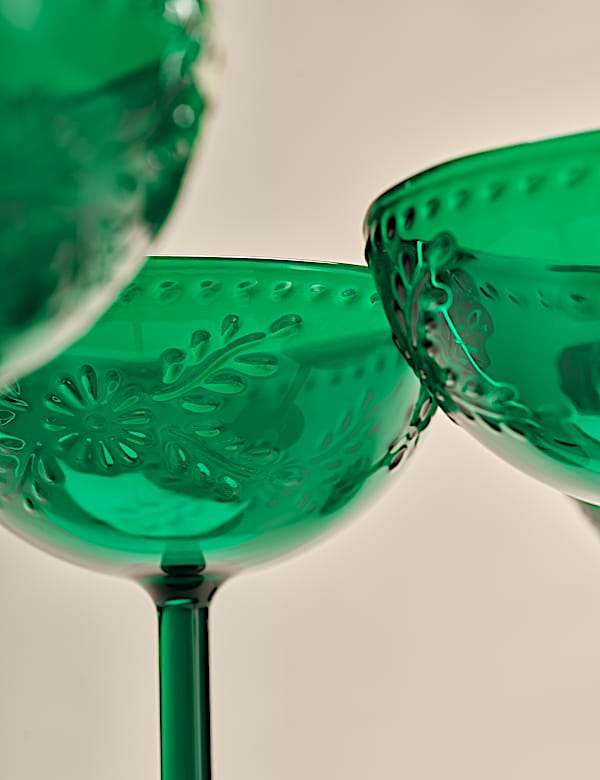 Set of 4 Boho Paradise Picnic Coupe Glasses - BN