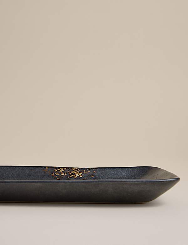 Oxidized Stoneware Rectangular Platter - IL