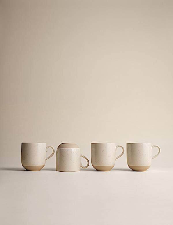 Set of 4 Speckle Ceramic Latte Mugs - VN