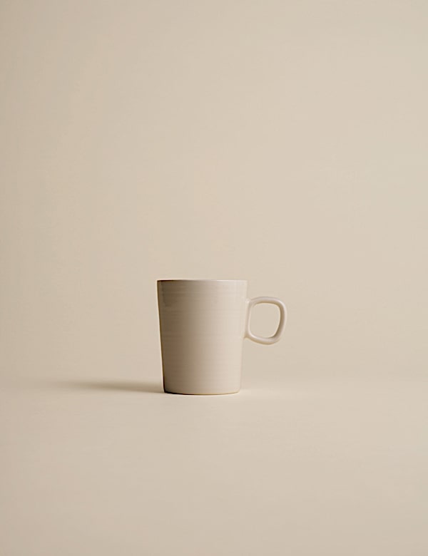 Set of 4 Ribbed Ceramic Cappucino Cups - HU