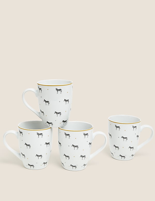 Set of 4 Zebra Mugs