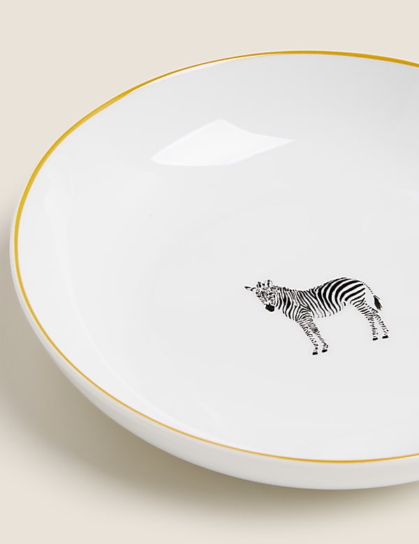 Set of 4 Zebra Pasta Bowls