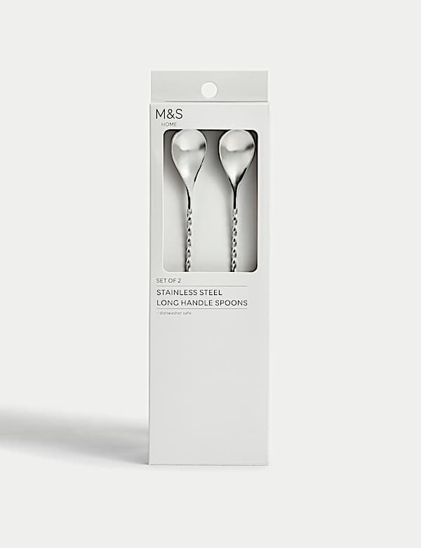 Set of 2 Stainless Steel Latte Spoons - AL