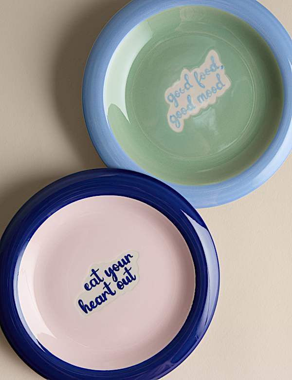 2pk Bubble Slogan Serving Plates - UA