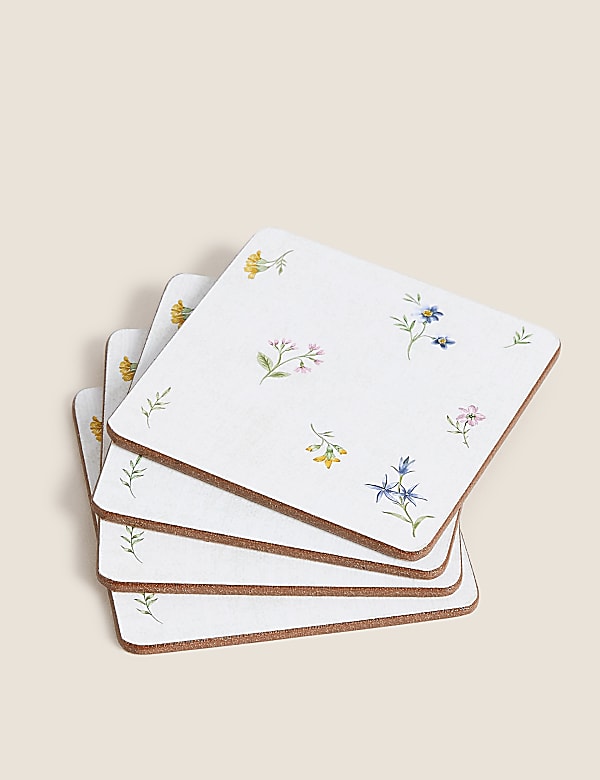 Set of 4 Floral Placemats & 4 Coasters