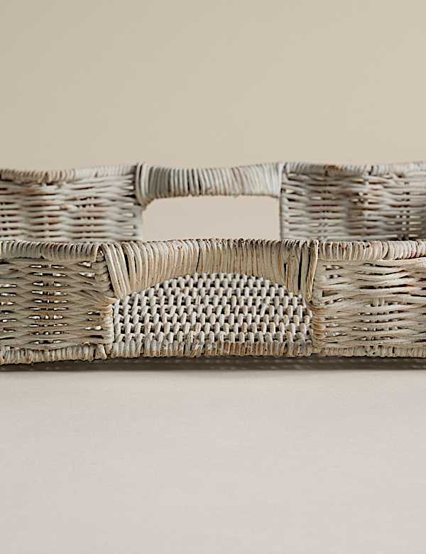 Plateau en rotin festonn&eacute; - FR