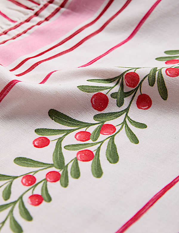 Cotton with Linen Festive Retro Striped Tablecloth - LT
