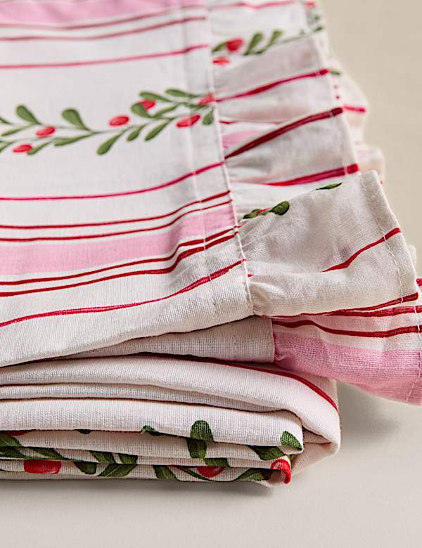 Cotton with Linen Festive Retro Striped Tablecloth - LT