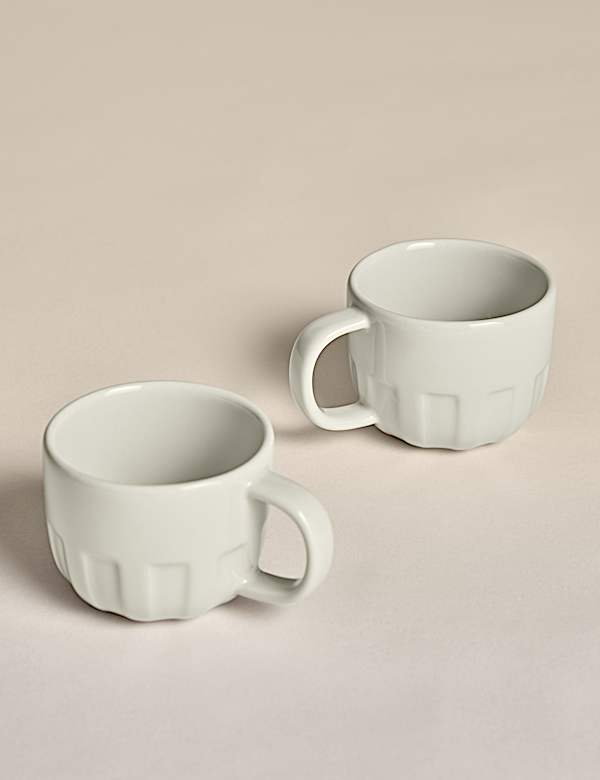 Set of 2 Textured Espresso Cups - NL