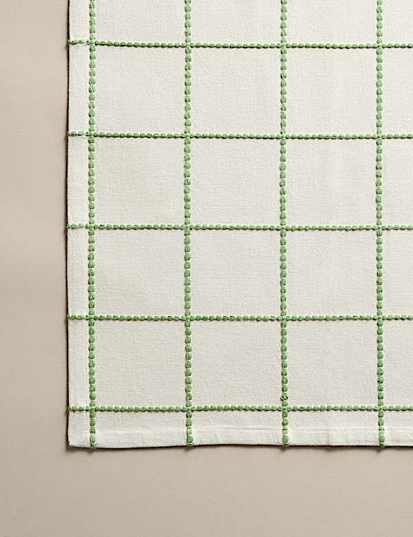Set of 4 Pure Cotton Checked Napkins - DE