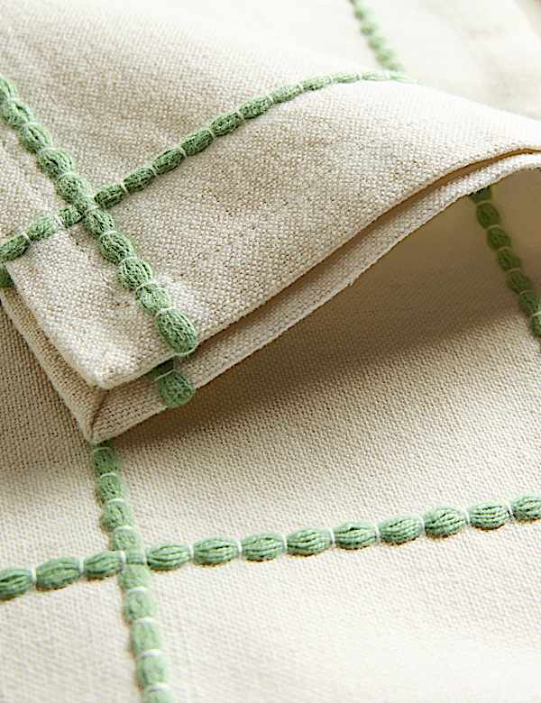 Set of 4 Pure Cotton Checked Napkins - DE